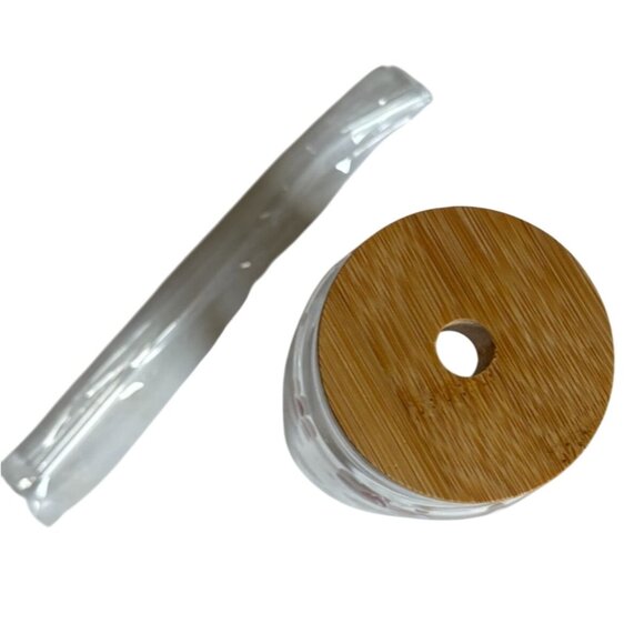 16 Oz Iced Coffee/Iced Drink Glass With Lid & Glass Straw-Dog Mom - Picture 5 of 5